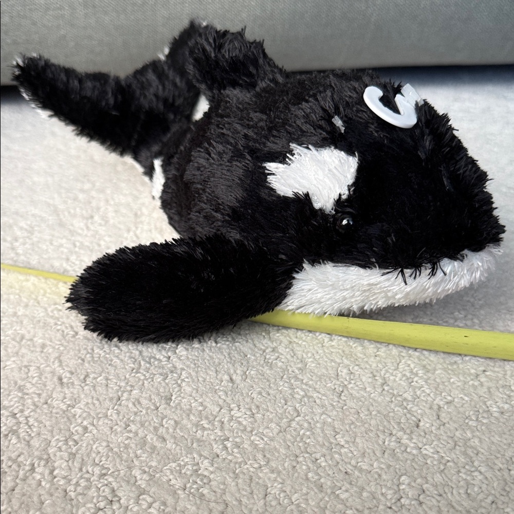 Aurora Black and White Plush Orca Whale Toy